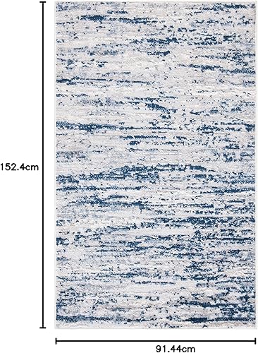 Miniatura 115 de SAFAVIEH Amelia Collection - Alfombra de área de 9 x 12 pies, gris y azul marino, diseño abstracto moderno, no desprende pelusa y de fácil cuidado