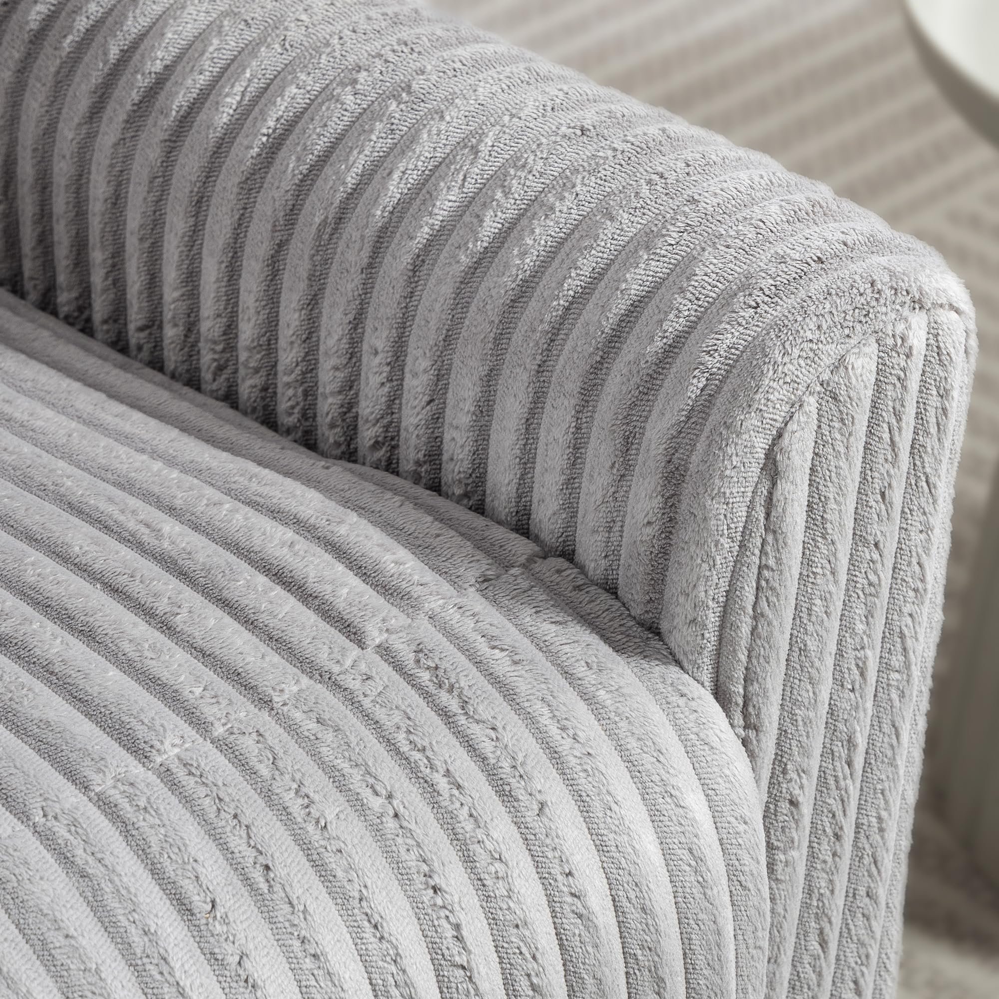 HOMCOM Sillón Relax Reclinable, Sillón Reclinable Manual, Tapizado en Pana, Instalación Rápida, Reposapiés, Acolchado Grueso, para Salón, Dormitorio, Oficina, Gris Claro