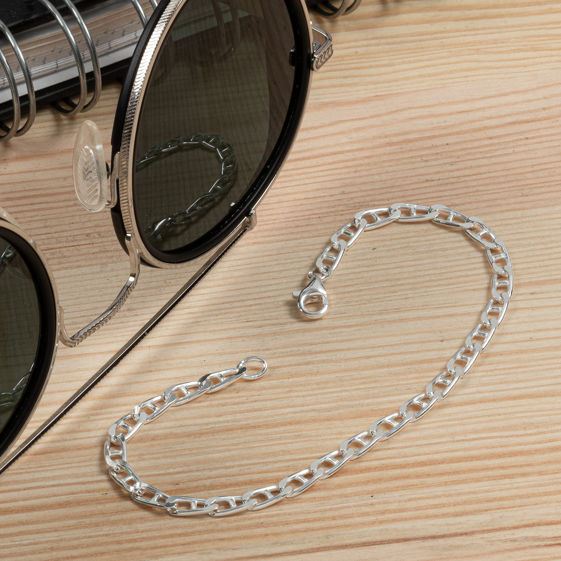NKlaus pulsera de plata esterlina 925 barra de 19 cm de largo tanque de la cadena de diamantes chapados en las señoras pulsera 12400