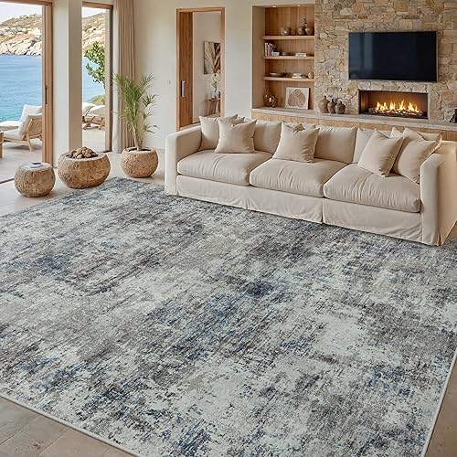 Vista 74 de Alfombra de área para sala de estar: 5 x 7 de interior, suave, esponjosa, alfombra abstracta para dormitorio, cocina, comedor, suelo, alfombra
