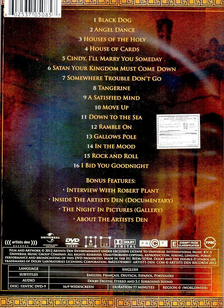 Live At The Artist's Den [DVD] [2012]: Amazon.co.uk: Robert