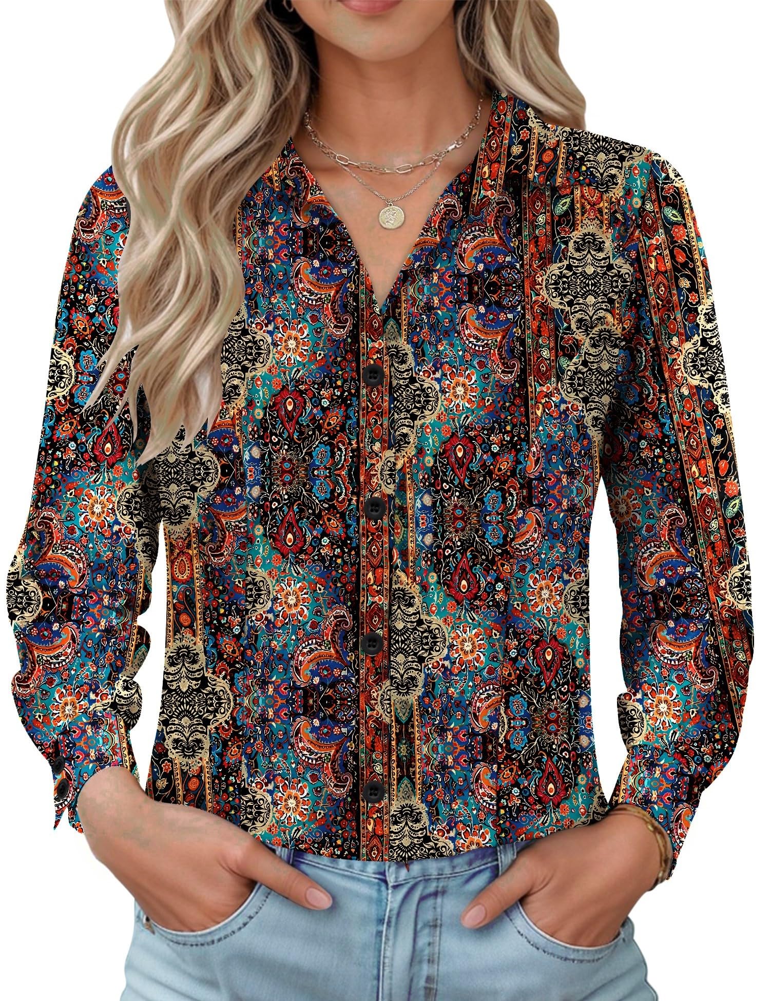 IECCP Bluse Damen Langarm Slim Fit Hemd Casual Business Button-Down Shirts Formelle Knitterfrei Hemden Work Elegant Tops 2026
