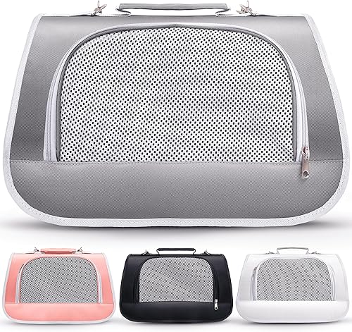 Transportador de gatos de lados suaves (16,14 x 10,2 x 10,2 pulgadas), bolsa de transporte para mascotas, bolsas de lona aprobadas por aerolíneas,