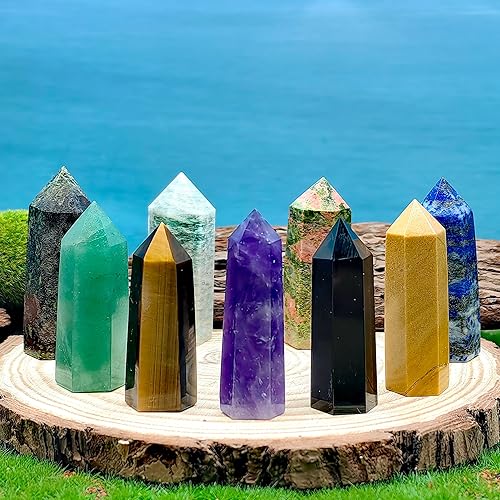 1pc Crystal Point Tower Natural Quartz Crystal Obelisk Decoration Energy Meditation Reiki Crystal (White Crystal)