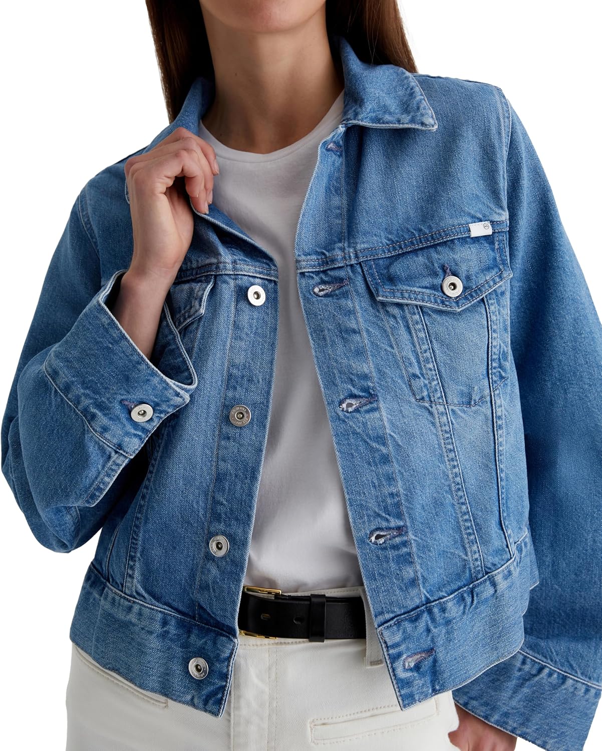 AG Jeans Women's Isa Cropped Trucker Jacket, Flashback - Image 2