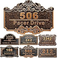 Vista 21 de Placa personalizada de dirección de casa de 12 pulgadas, números fundidos para exteriores, placa de señal de dirección personalizada con nombre