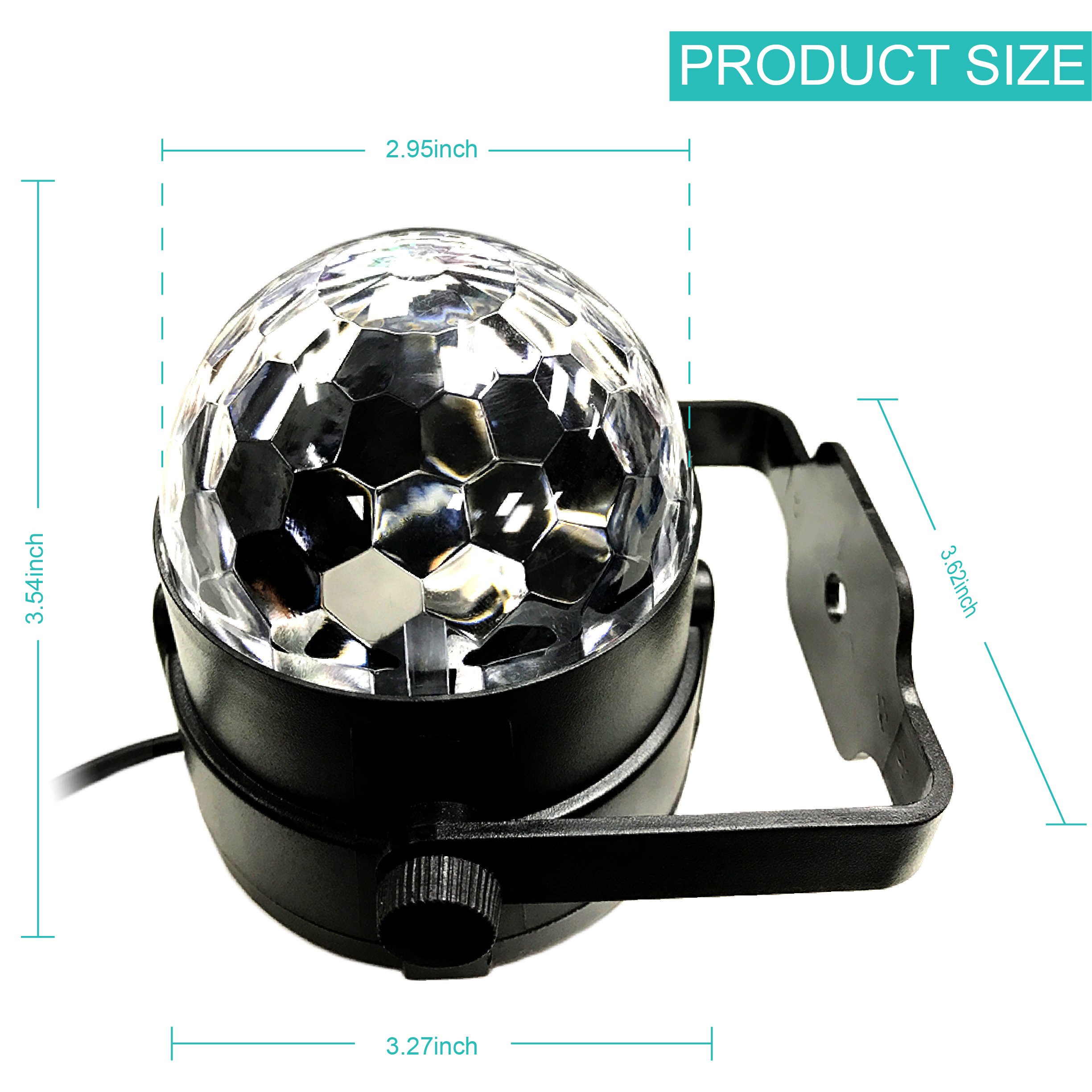 ANKO Mini LED Stage Magic Light, 7 Color Changes Sound Active RGB Mini