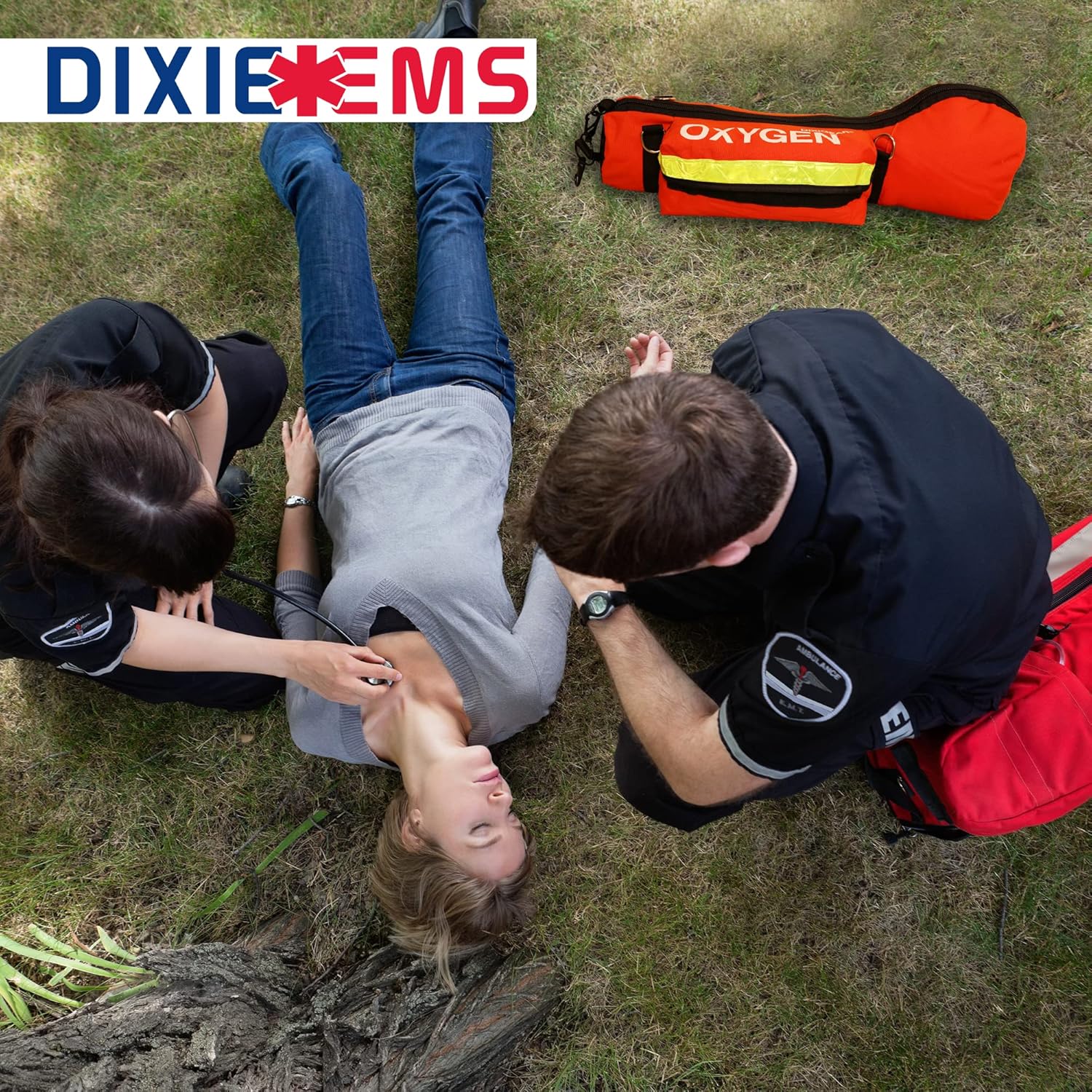 Dixie Ems O2 Shoulder Bag for D Size O2 Cylinder and Supplies, Oxygen Tank Carry Pack with Padding