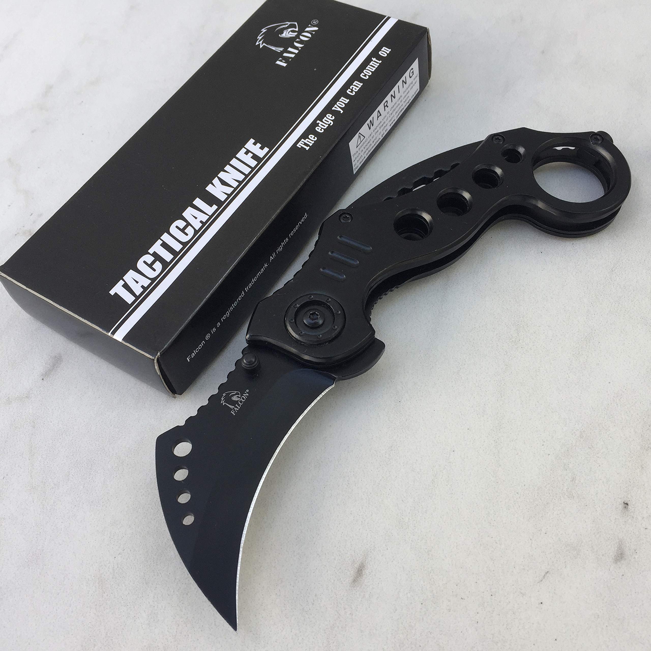 FalconKS3393 7.25 in. Colorful Folding Pocket Knive with 2.5" Clip Point Blade for Outdoor, Tactical, Survival and EDC