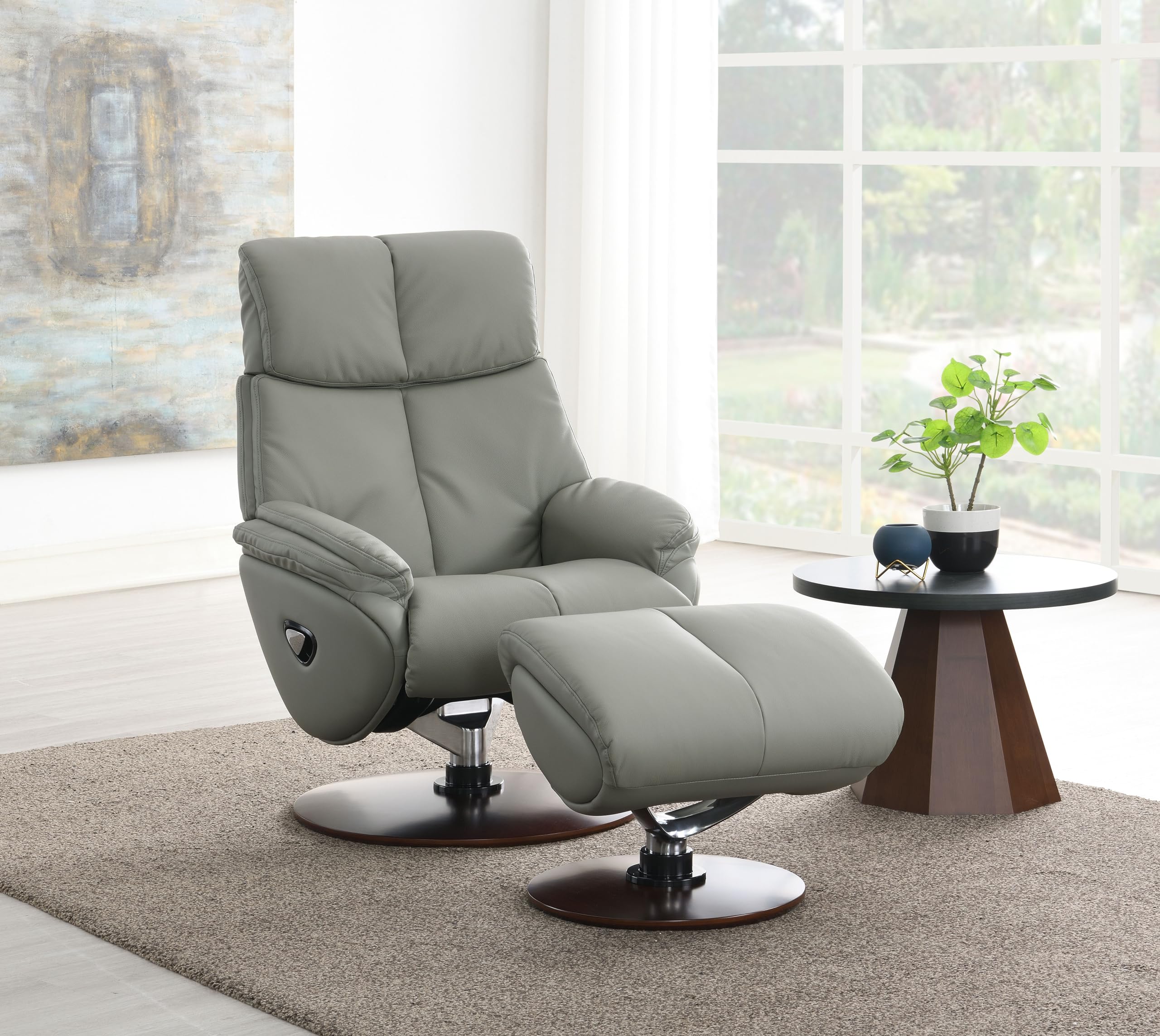 Amazon.com: TXFTRR Genuine Leather Swivel Chair with Ottoman