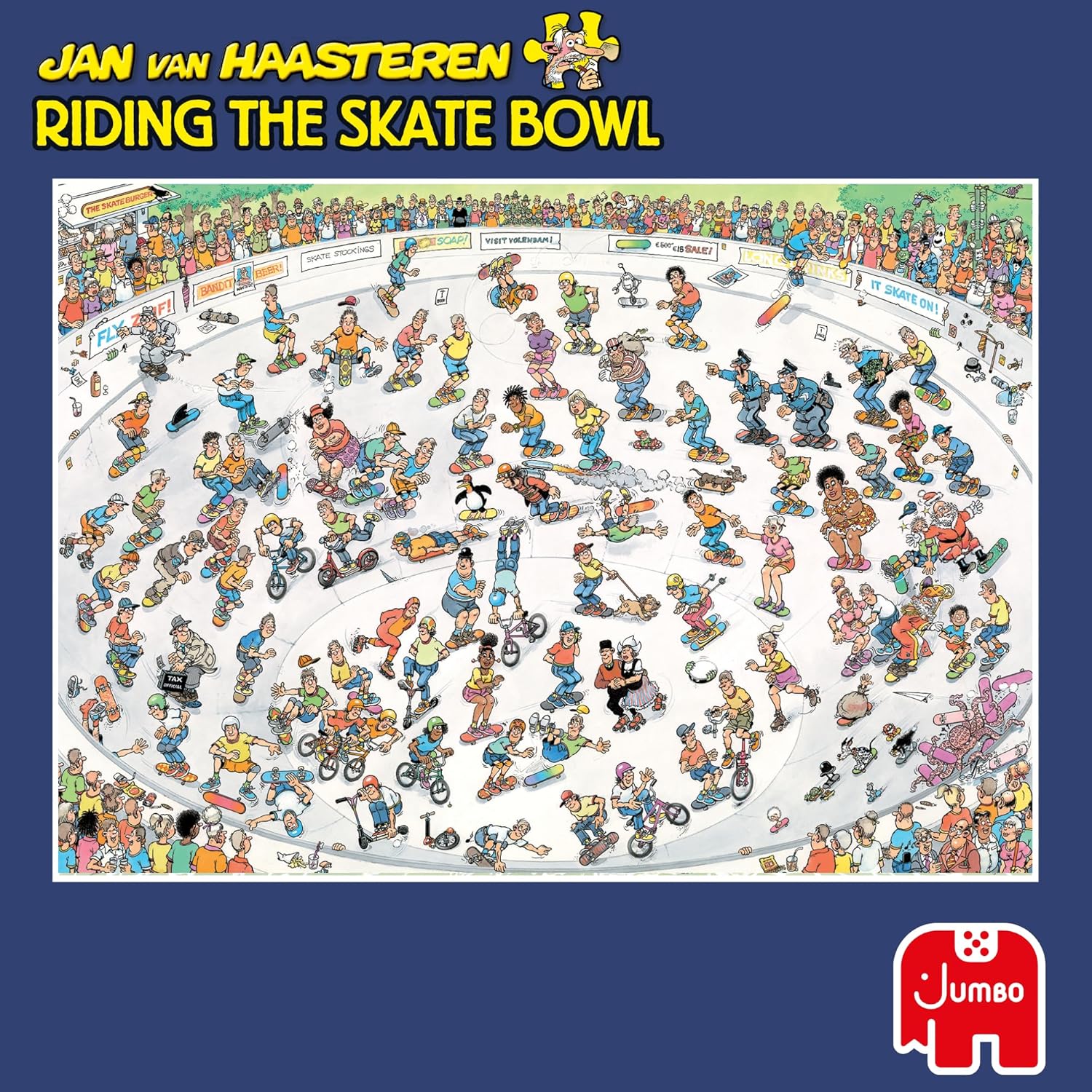 Jan van Haasteren - Skateboarding in the Bowl - 1000 Pieces - Hidden Object Puzzle for Adults, Escape Puzzle