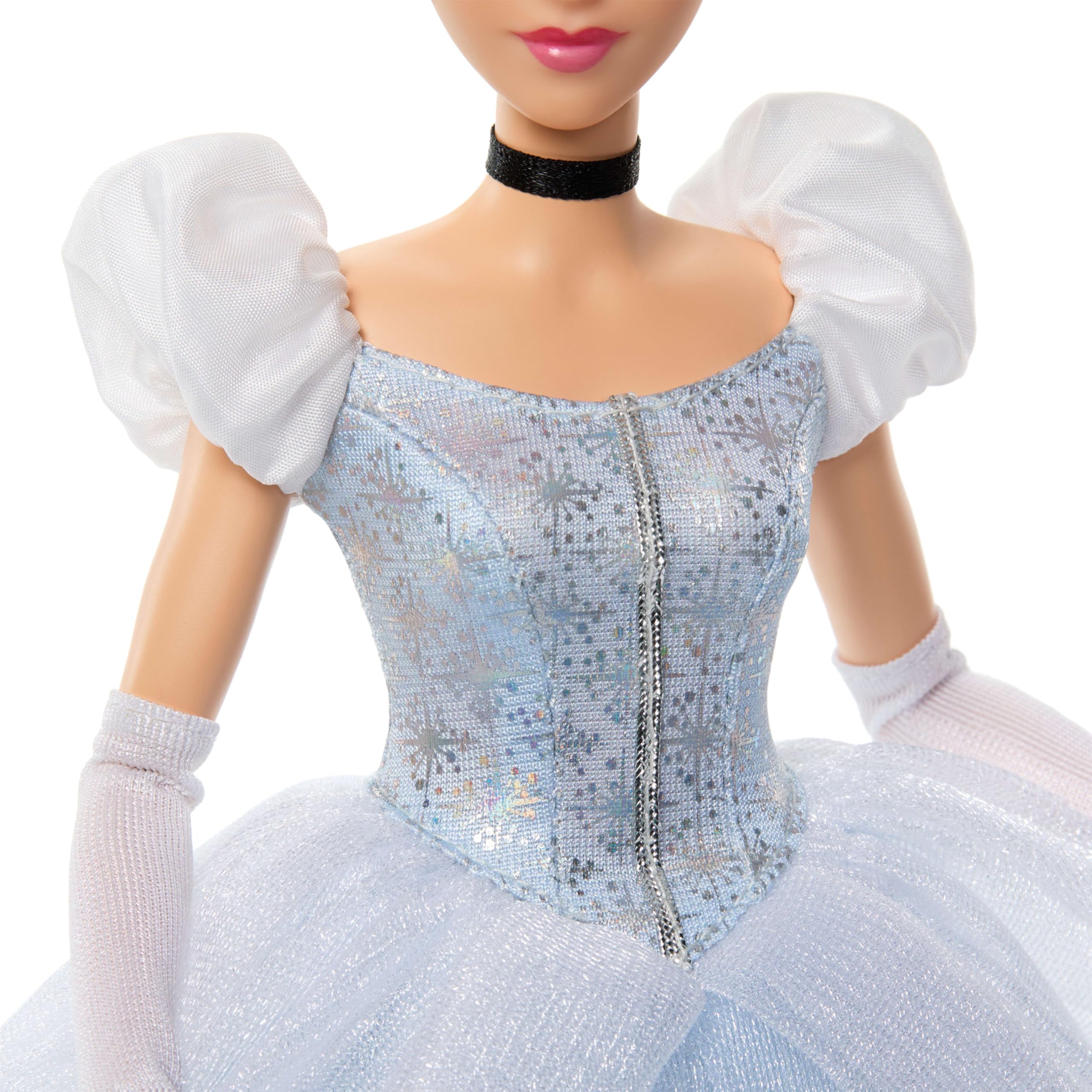 Mattel Disney Princesas Sparkling Princess Cenicienta Muñeca y Accesorios con Vestido, Zapatos, Collar y Pendientes de Quita y pon, Inspirada en la película, JMP62