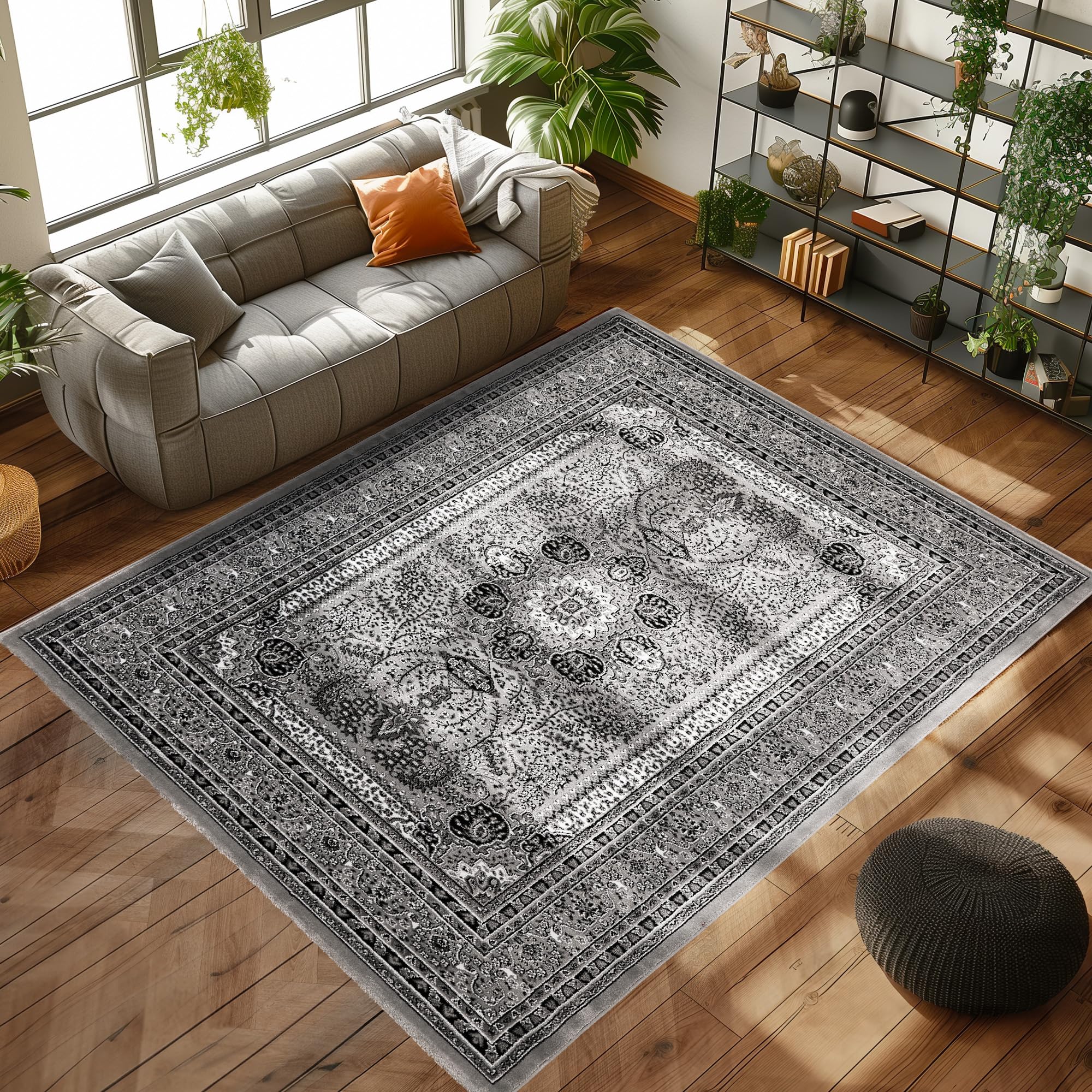 Kurzflor Orientalischer Teppich Wohnzimmer, Esszimmer, Schlafzimmer, Vintage Teppich Läufer Flur Weich & Soft Carpet Orient