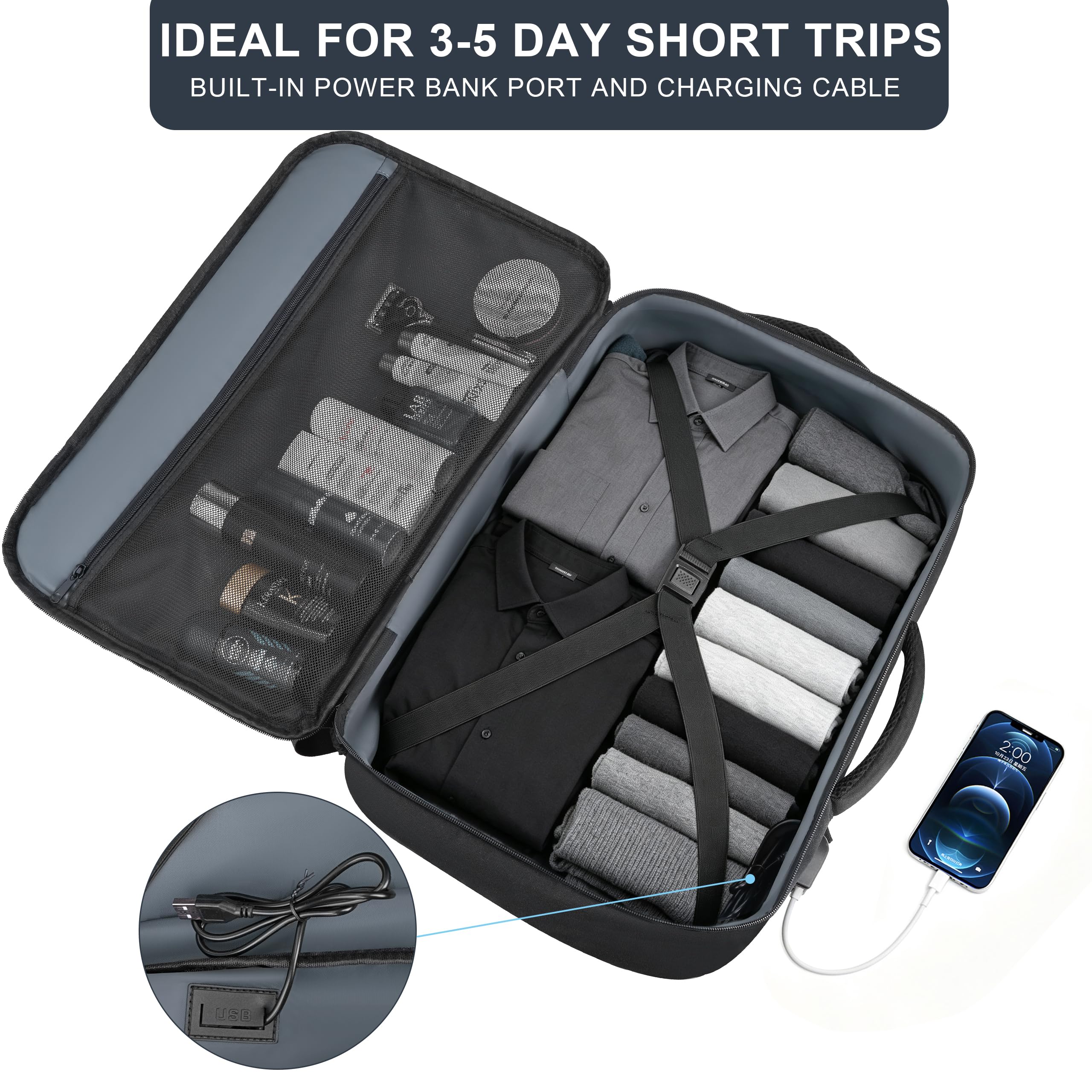 40L Travel Backpack - Carry On & Expandable -4 40L Travel Backpack - Carry On & Expandable -4