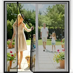 SpaceWhisper Magnetic Closure Screen Door Fits 72" x 80" Door (74" x 81")
