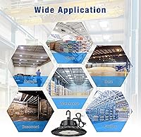 Vista 8 de Luz LED de alta bahía súper brillante regulable AC100-277V 240W 36000LM 5000K DLC/ETL luces de 6 pies con enchufe de EE. UU., luz LED de alta bahía