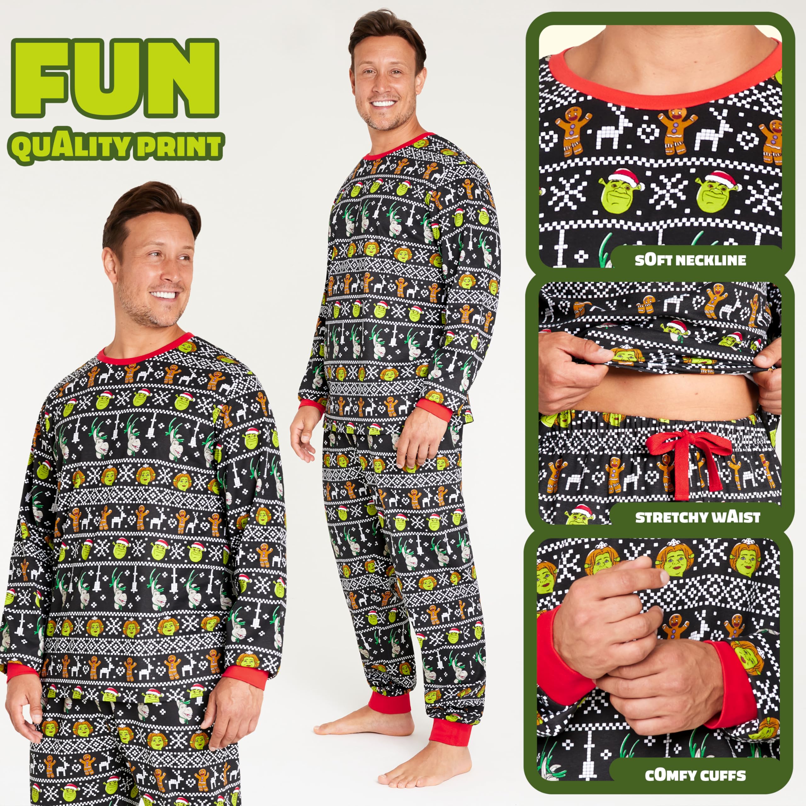 Shrek Christmas Pyjama, Pyjama Assorti Famille de Noël - Cadeaux pour la Famille