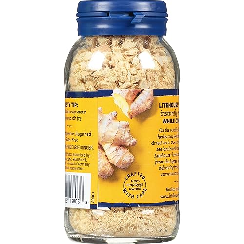 Miniatura 5 de Litehouse Jengibre liofilizado - Sustituto del jengibre fresco, jengibre congelado, igual a 4 racimos de jengibre, condimento orgánico de raíz de