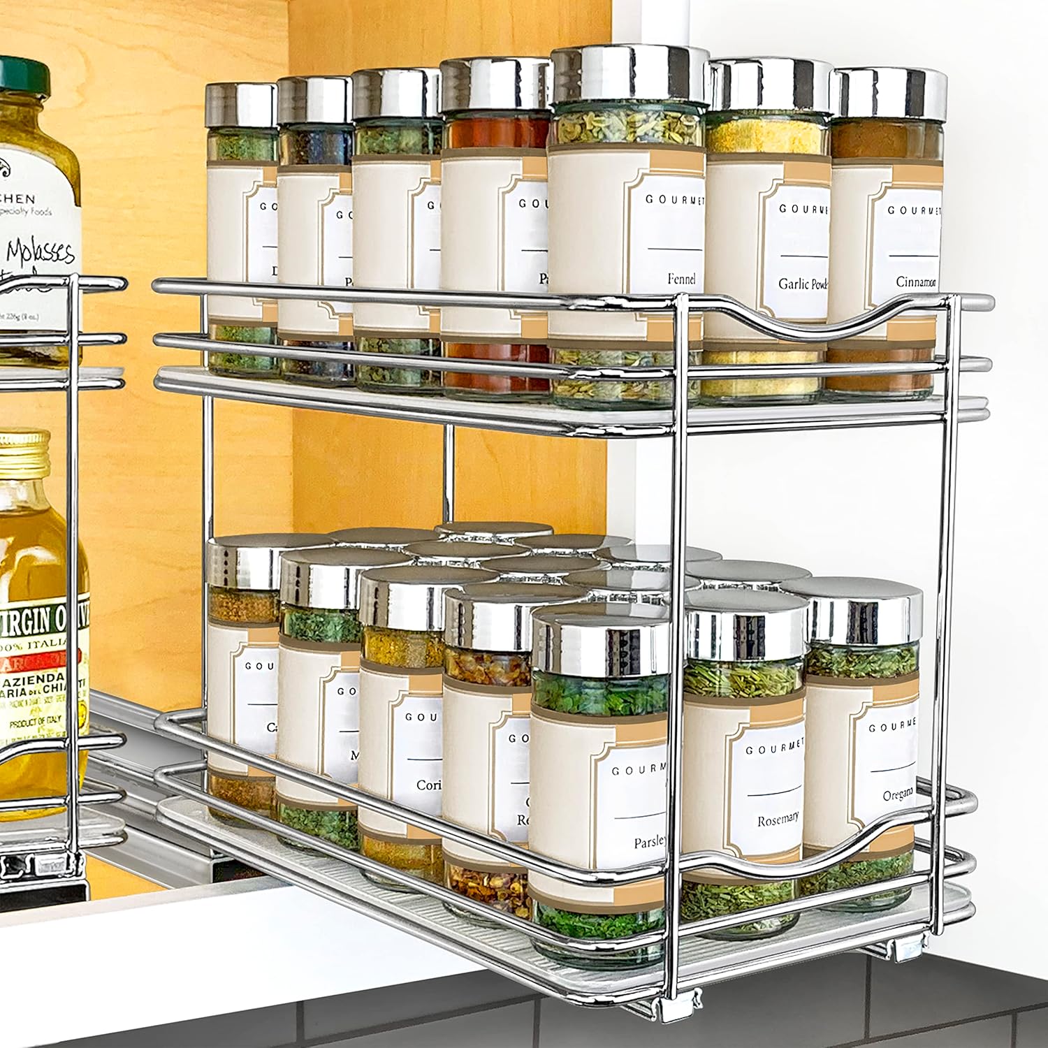 LYNK PROFESSIONAL® Pull Out Spice Rack Organizer for