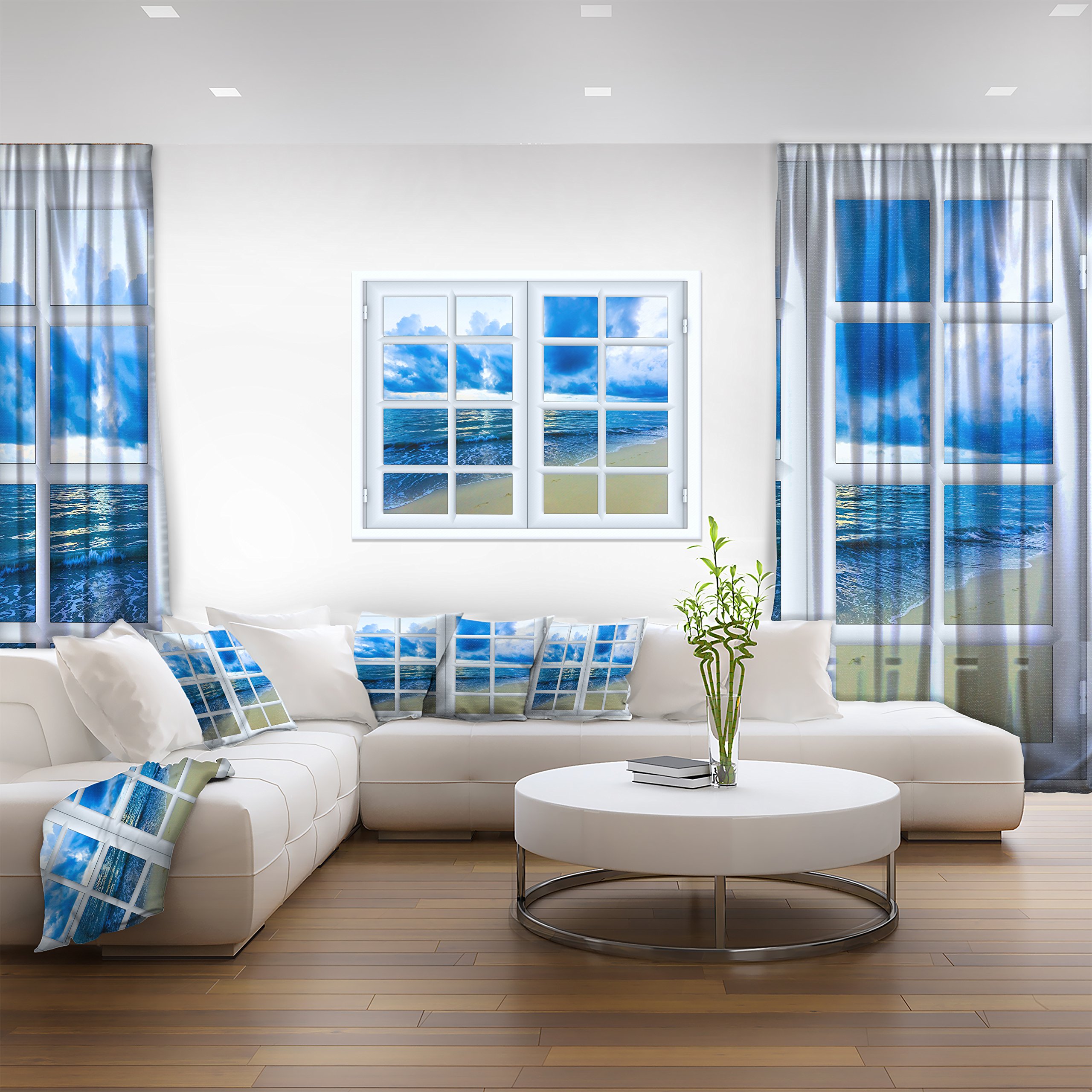 風景圖62 Amazon.com: Design Art Closed Window to Blue Seascape