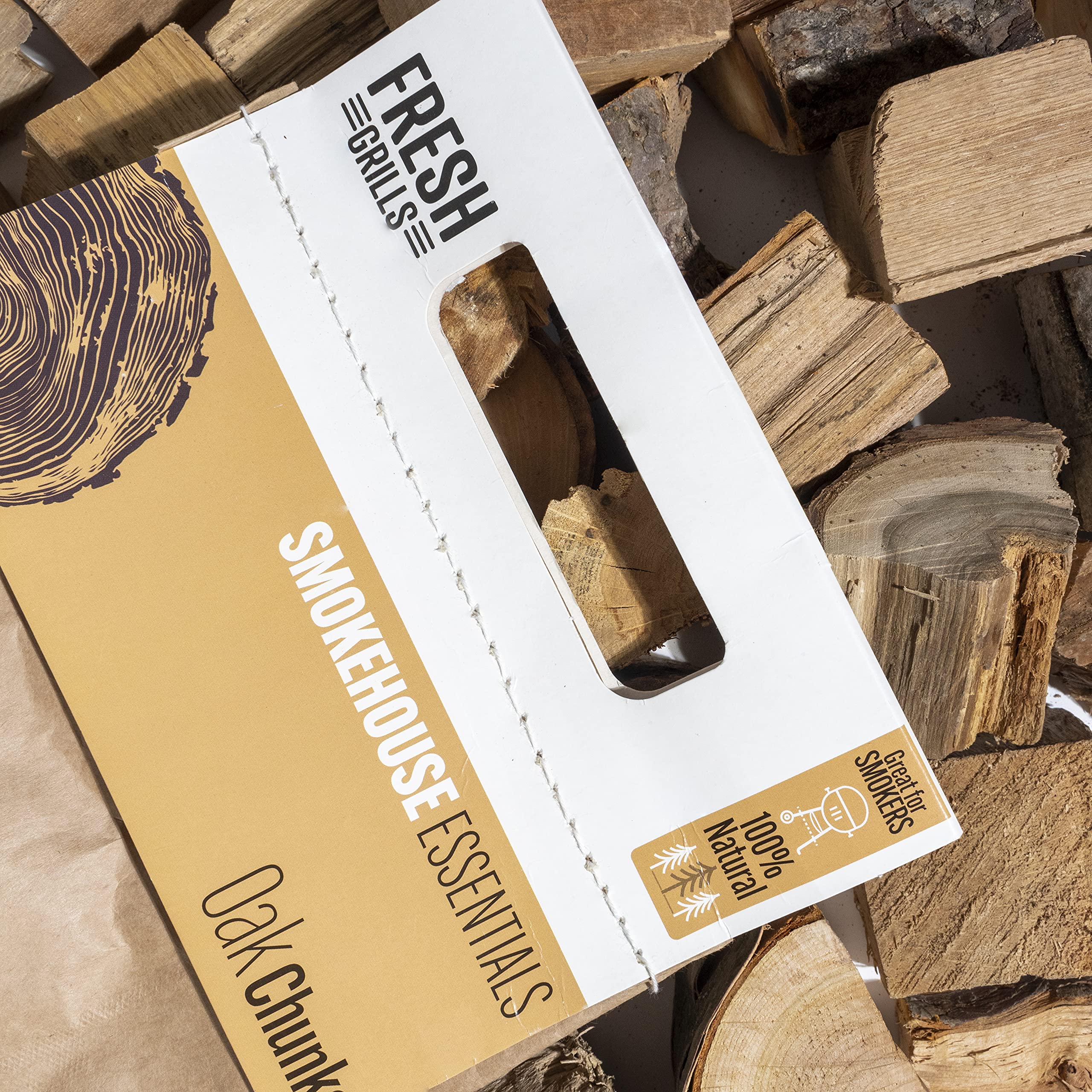 Fresh Grills Fumoir en bois de cerisier 5 L (1,5 kg) - 100 % bois naturel pour four à pizza, barbecue Kamado, fumoir - Riche saveur fumée - Faible humidité, haute chaleur - Emballage respectueux de