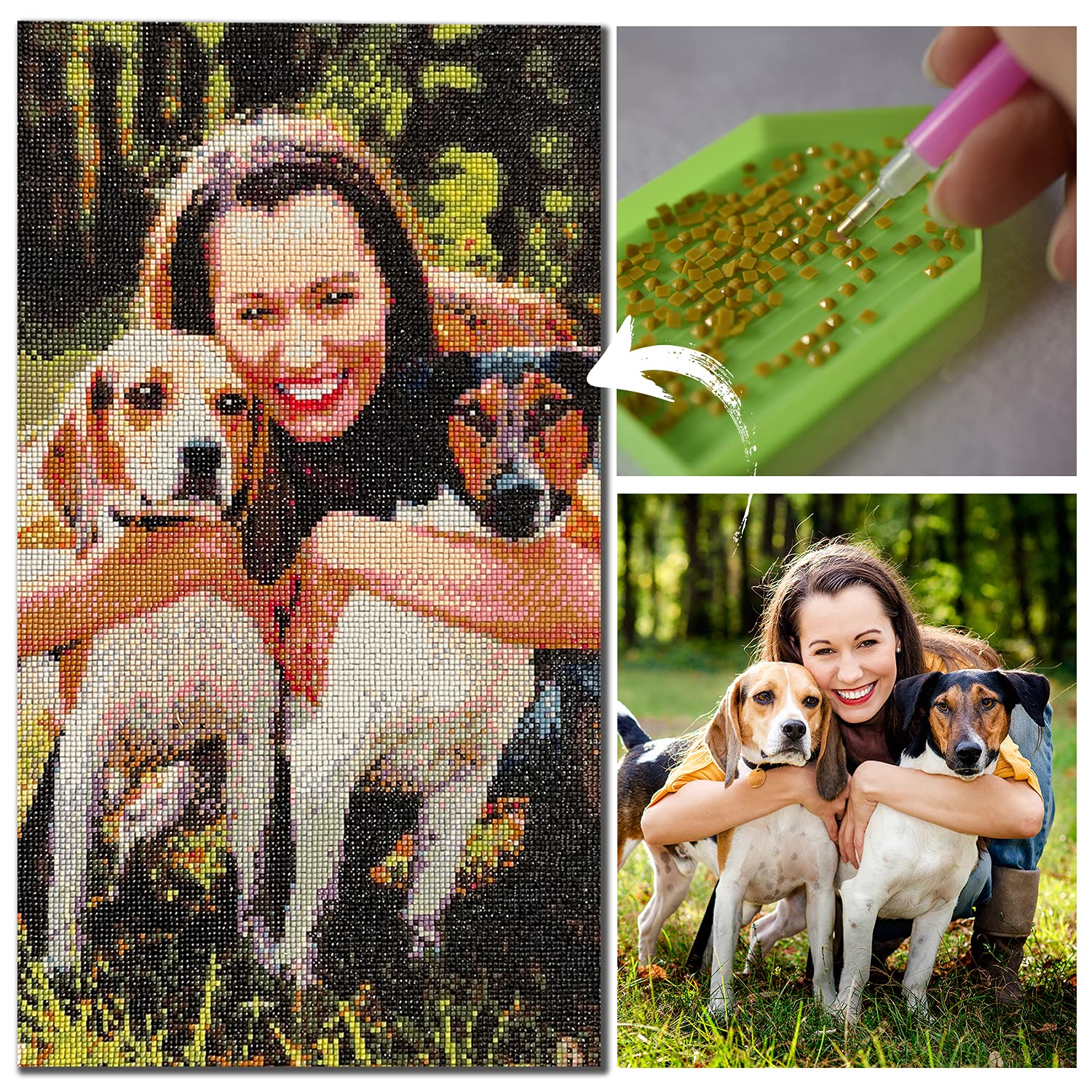 5D Diamond Painting Kits for Adults Custom Paint by Diamond Full Drill Customize Mosaic Artwork Private DIY Your Own Picture for Home Wall Decor Gifts (Round, 40x40cm (16x16 inch))