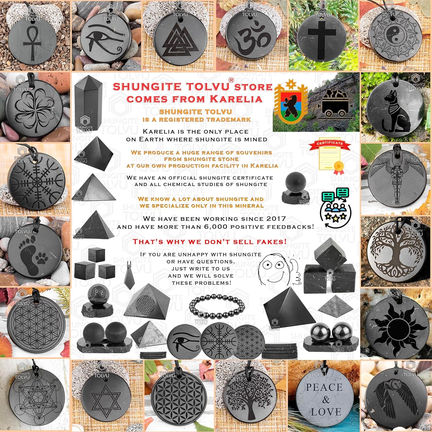 Crescent Moon Necklace - Authentic Shungite Stone - Handmade Lunar Jewelry for Women - TOLVU - Image 3