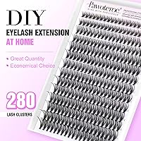 Vista 2 de Extensiones de pestañas en racimo naturales Pawotence 30D, pestañas individuales en racimo de 8-15mm, 280 piezas, para aplicación propia