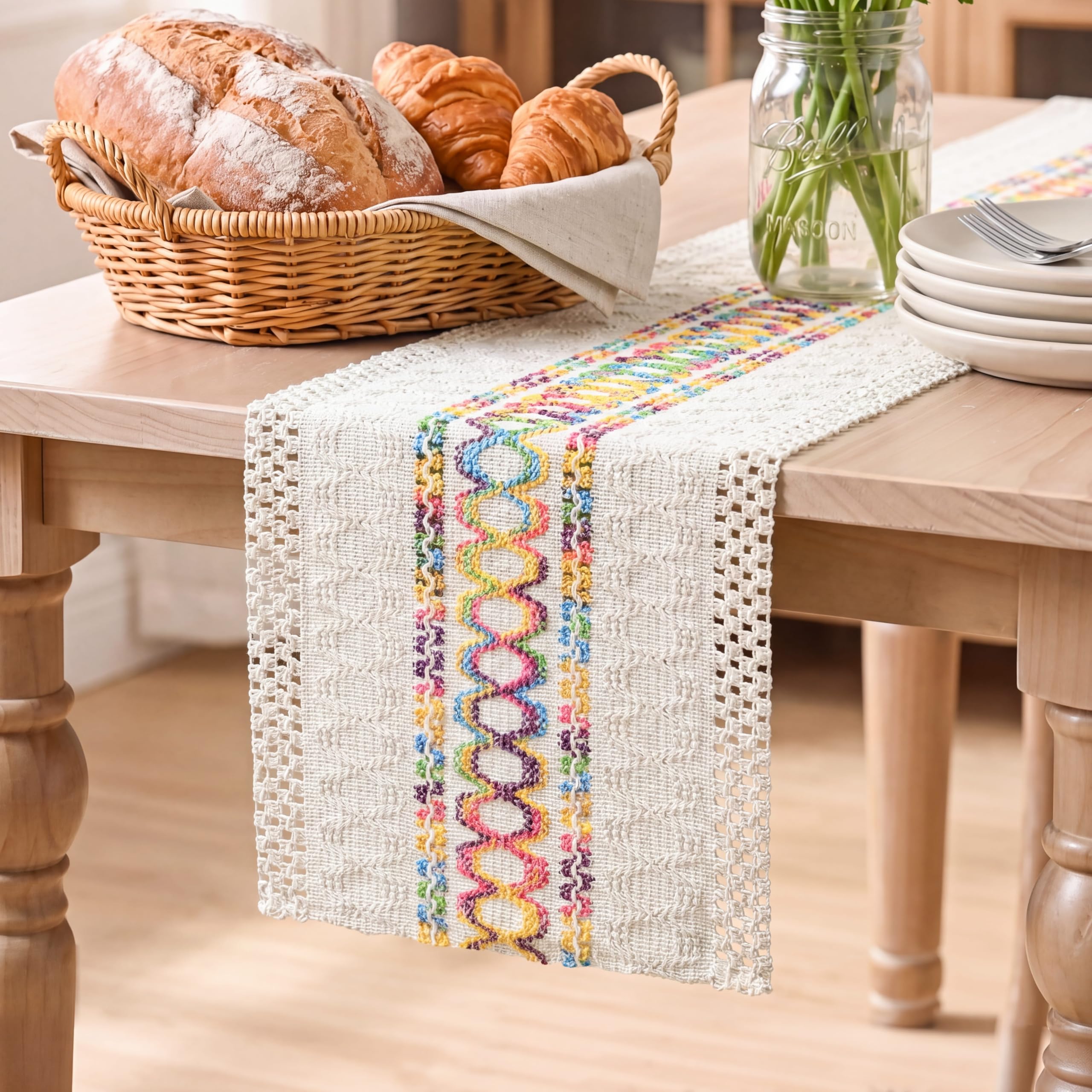 Photo 1 of Artoid Mode Table Runner 12x90 Inch Rainbow
