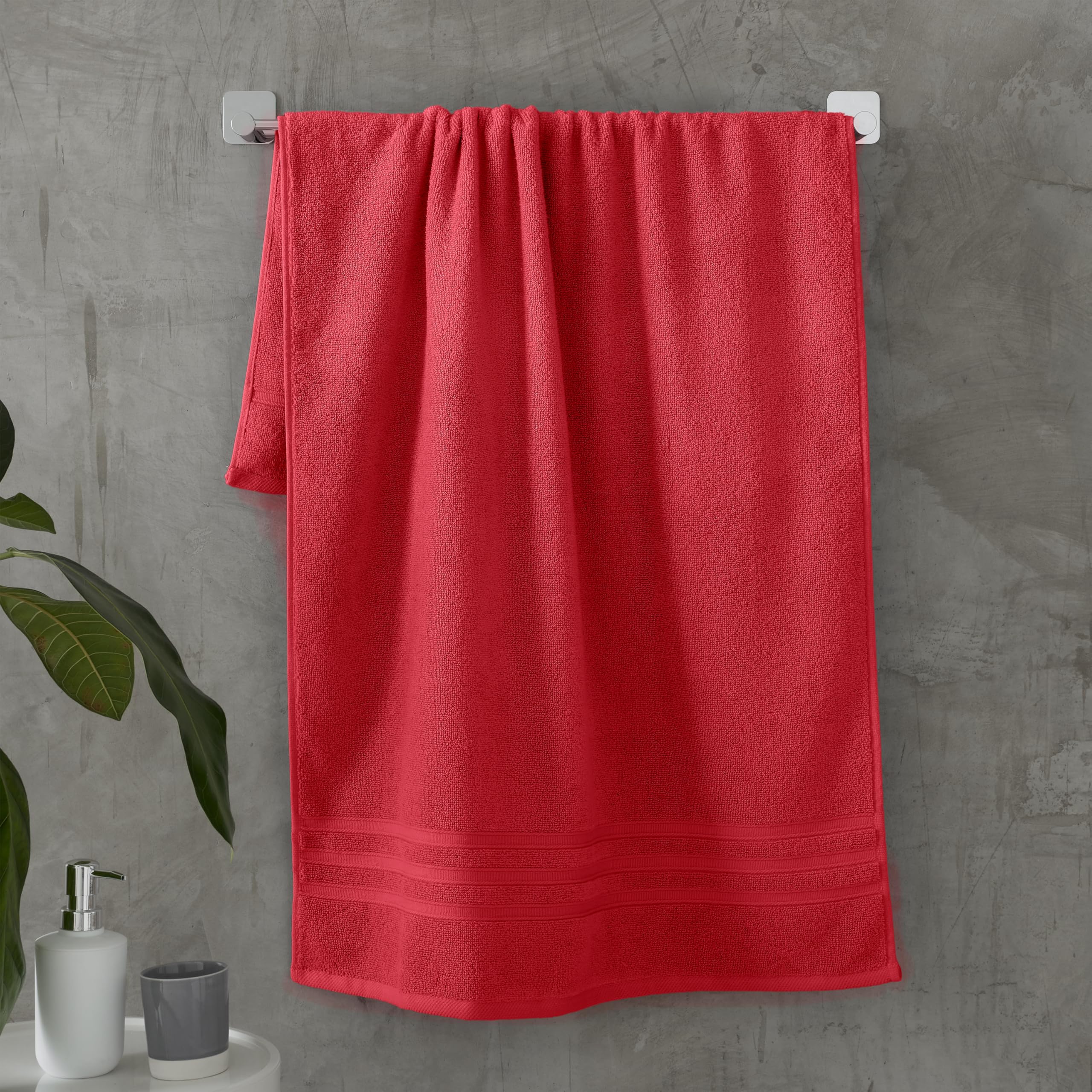 Catherine Lansfield Zero Twist Cotton 90x140 cm Bath Sheet Red