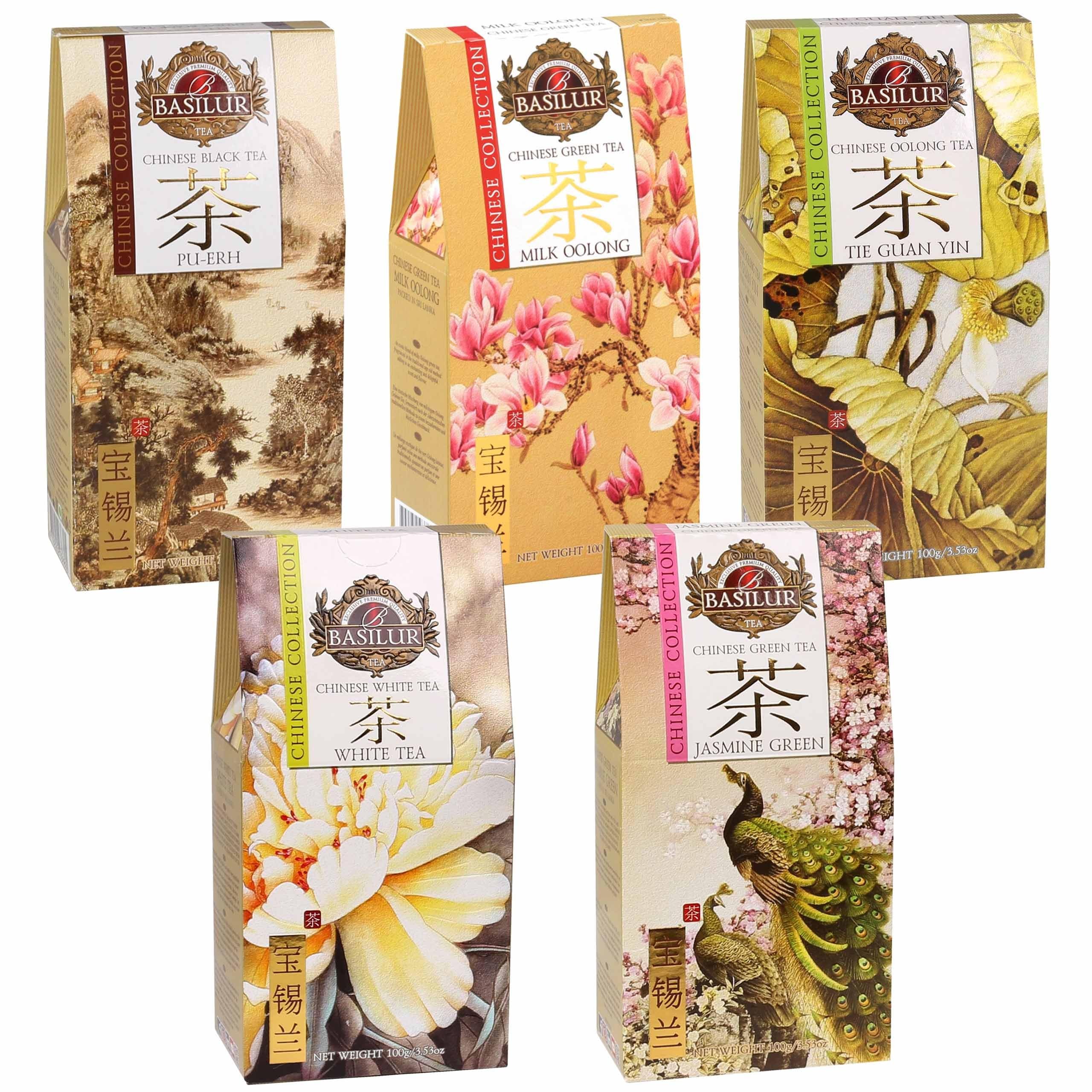 BASILUR Chinese - Zestaw herbat chińskich, herbaty liściaste 5x100g