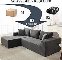 Vista 4 de Sofá Seccional Cloud de 110", Sofá Boneless para Sala de Estar, Sofá Seccional Modular con Asiento Profundo, Cómodo Sofá Esponjoso con Chaise