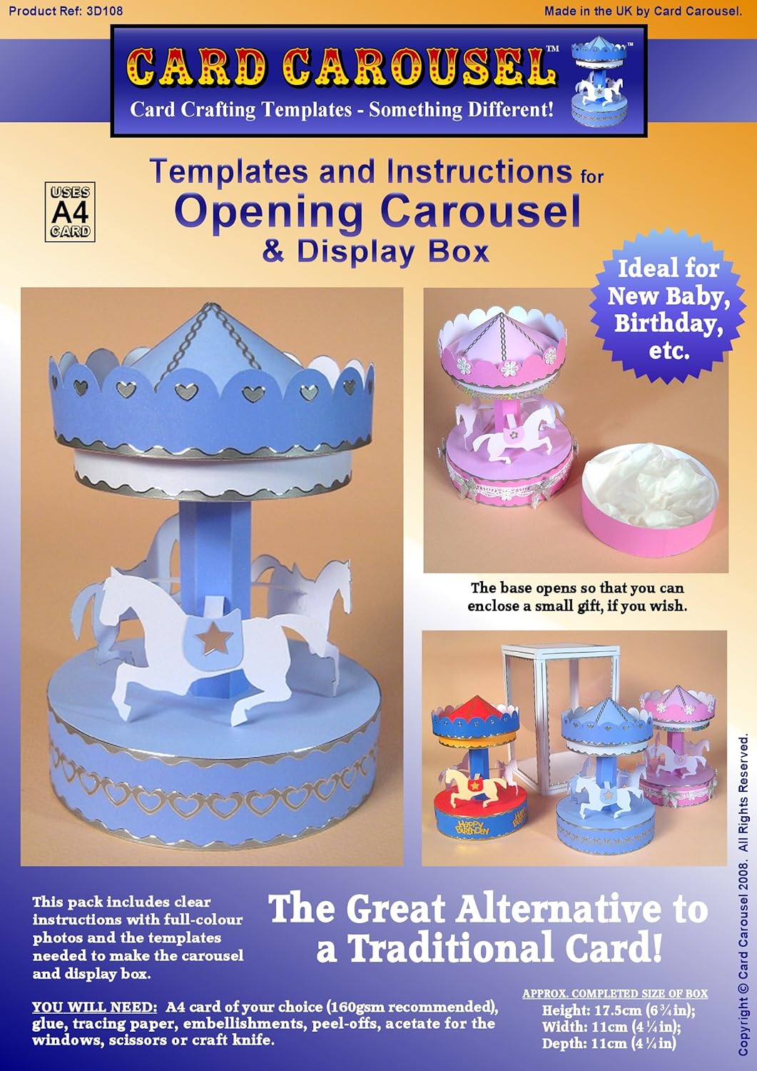 Card Making Templates for 3D Opening Carousel & Display Box : Amazon.co ...