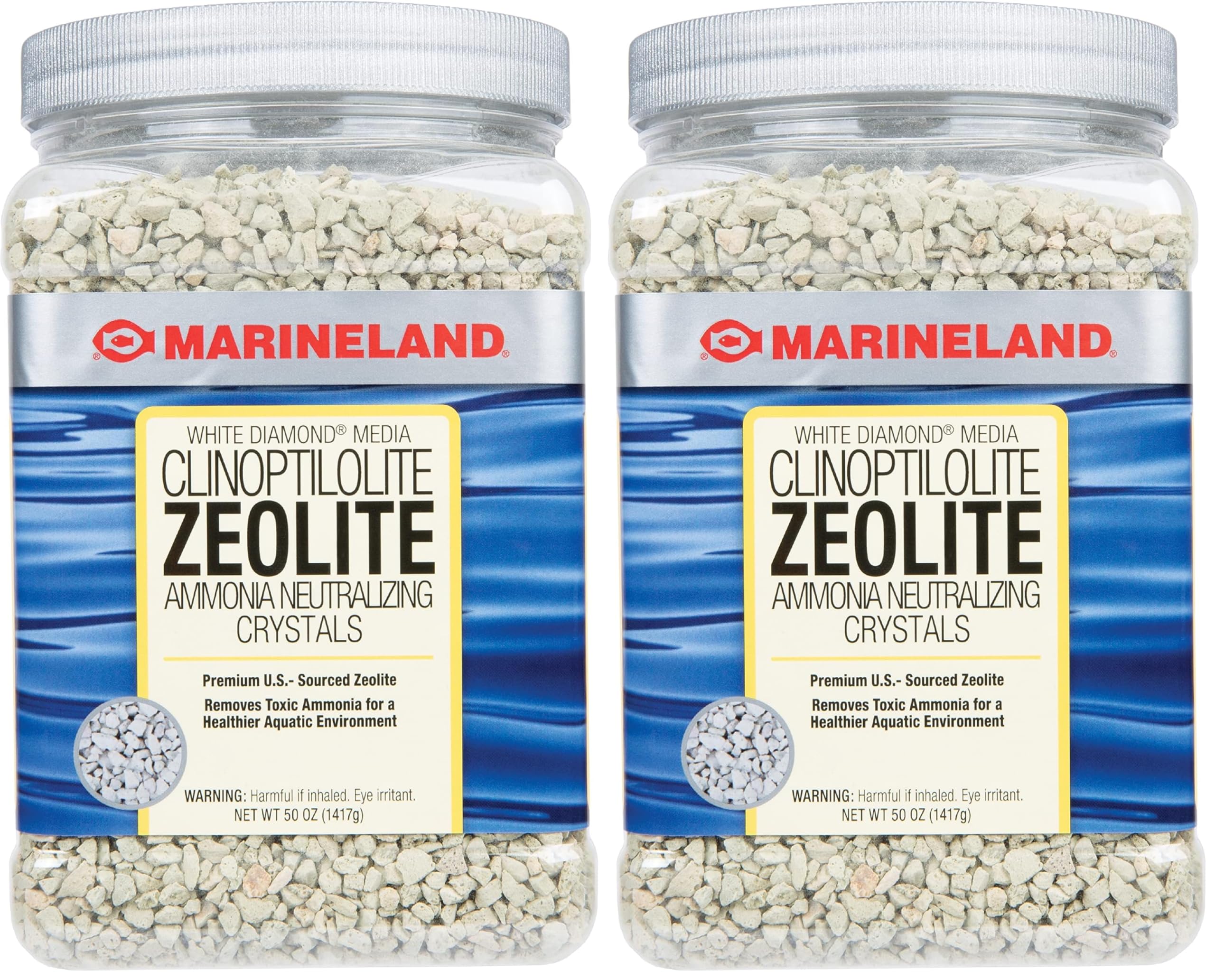 Marineland White Diamond 50 Ounces, Removes Toxic Ammonia, Aquarium Filter Media (Pack of 2)