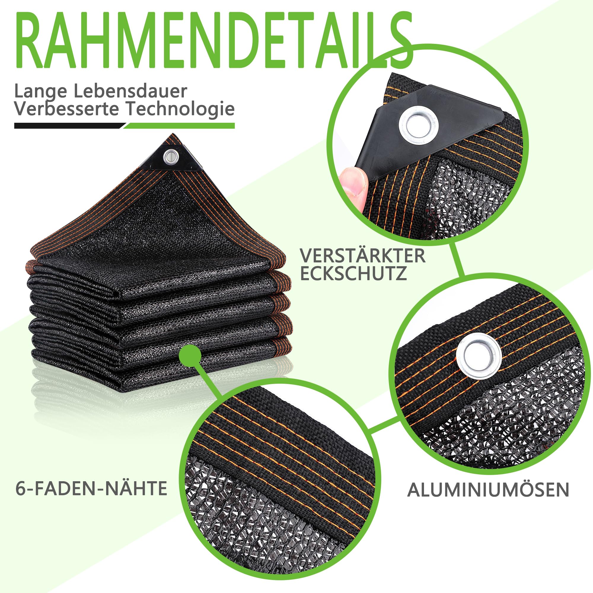 Rete Ombreggiante, 3x3m 95% Resistente Ai Raggi Uv Telo Ombreggiante Con Occhielli, Panno Ombreggiante Per Esterni Per Pergola Piante Da Patio Serra Pollaio Auto Piscina