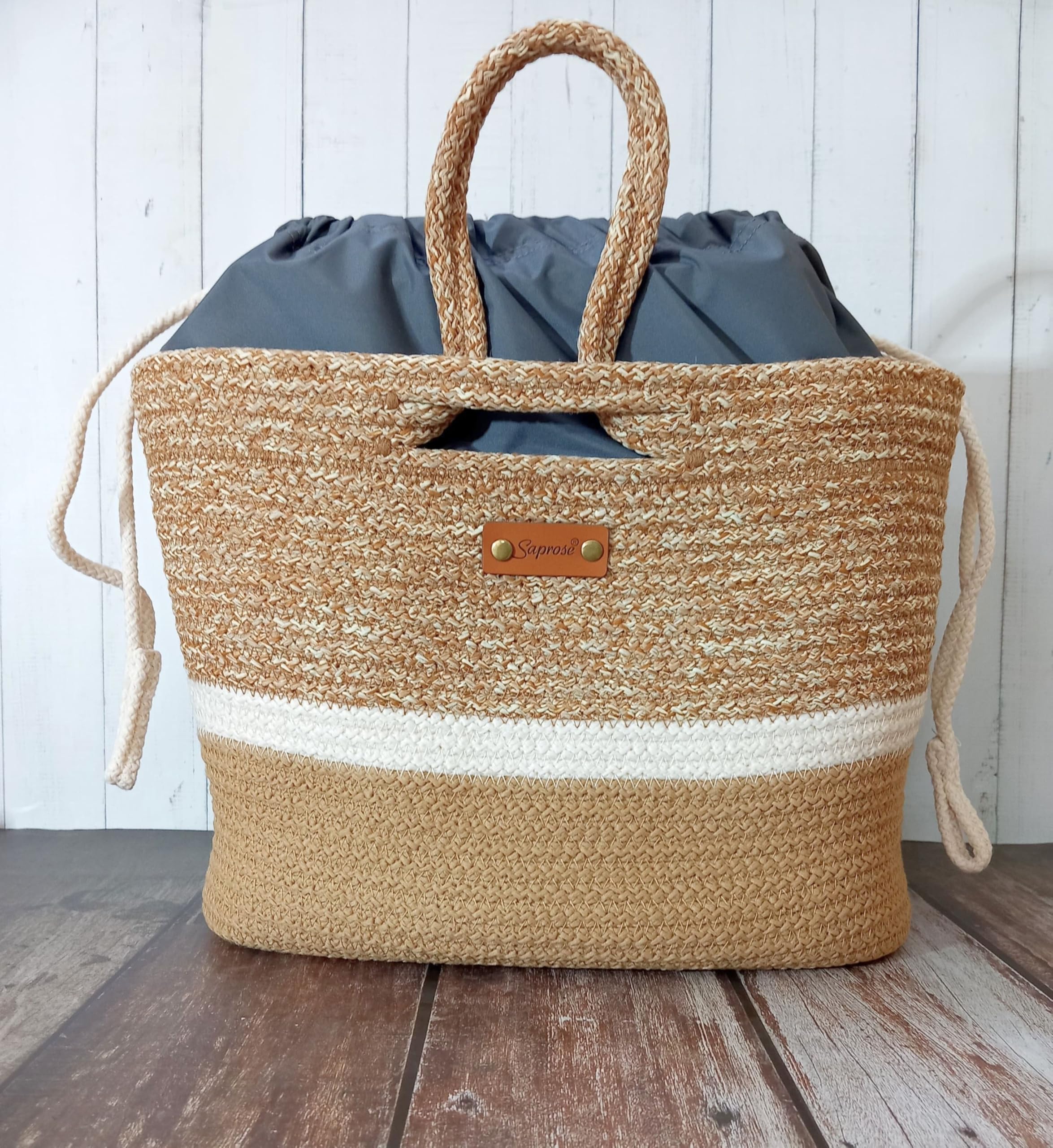 Saprose Trio Rectangle Tiffin Basket With Cover,Large, Carry Bag