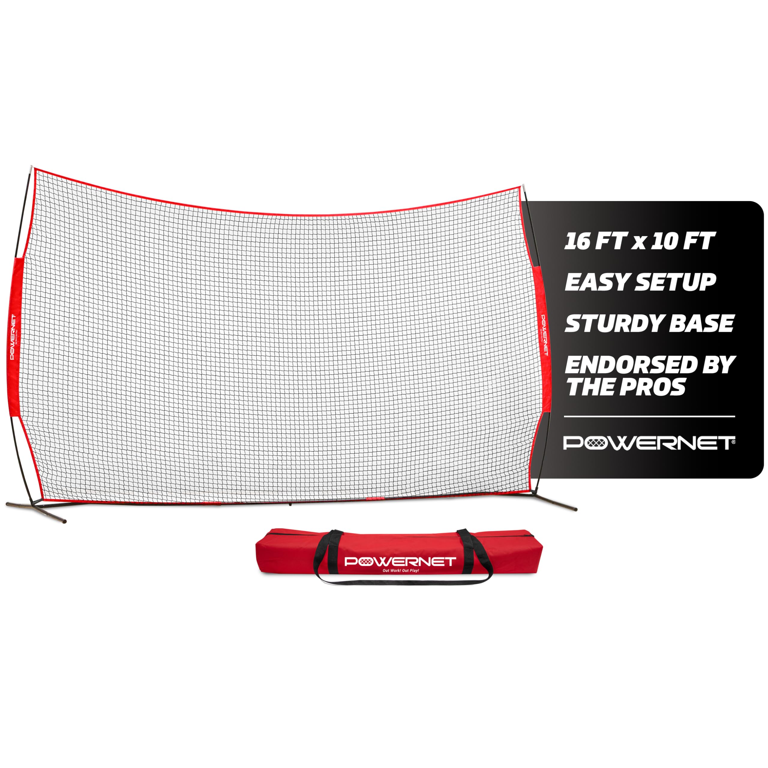 PowerNet Portable Sports Rebounder -Basketball, Volleyball, Soccer, Baseball, Softball and Lacrosse, Backyard & Garage Backstop, Indoor Outdoor Safety