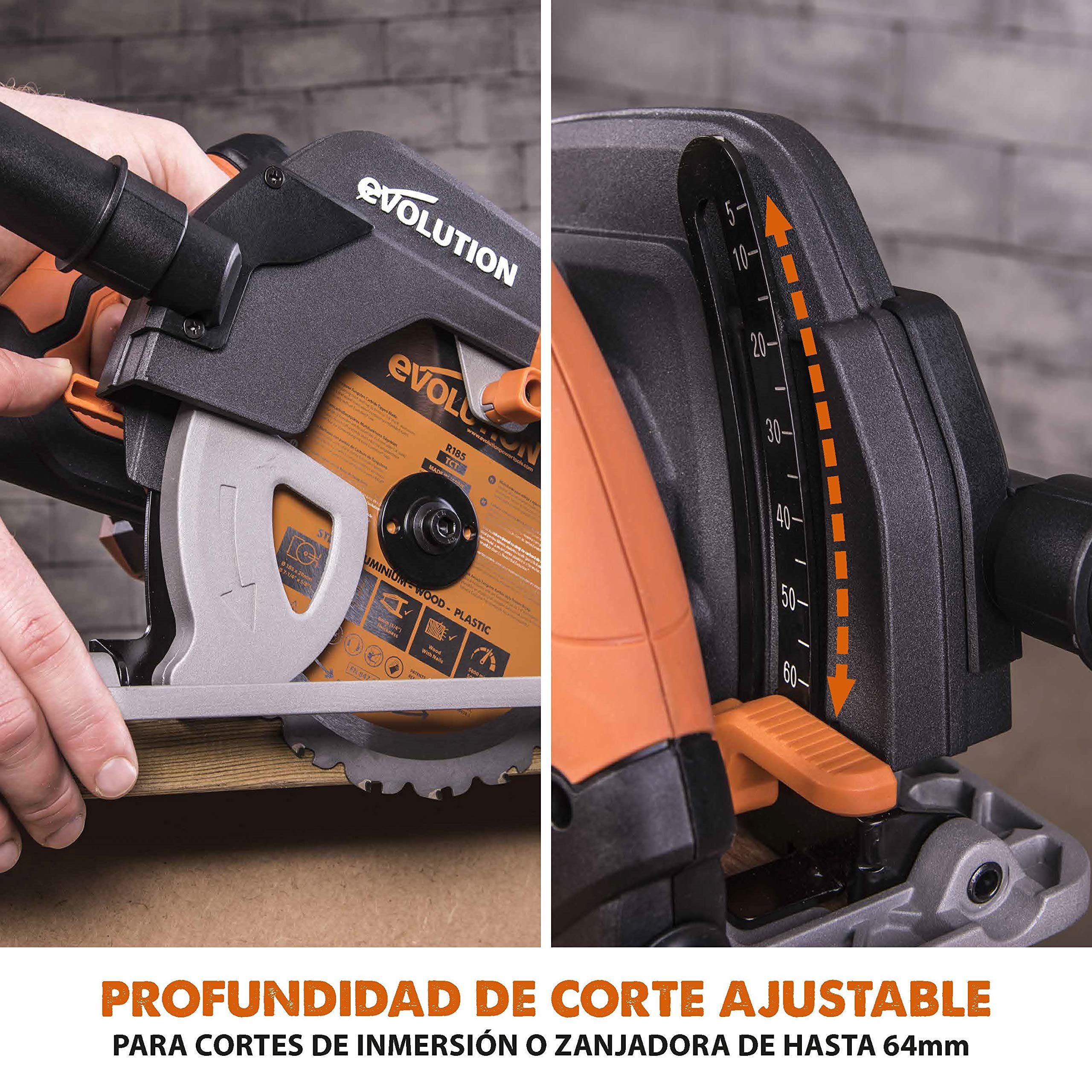 Evolution Power Tools - R185CCS Sierra circular multimaterial, 185 mm 230 V