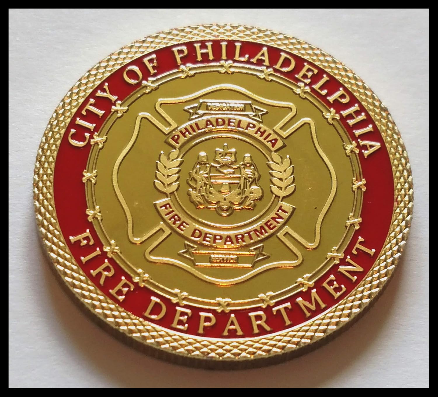 Philadelphia Fire Department Firefighter Colorized Challenge Art Coin