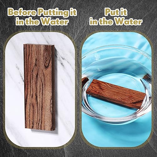 Miniatura 5 de 4 piezas de mango de cuchillo de madera natural de madera natural, básculas de cuchillo para manualidades de bricolaje (5.12 x 1.77 x 0.51 pulgadas)