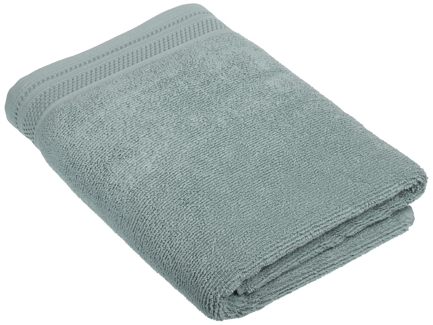 Welspun Crowning Touch Cotton Bath Towel with Unique Hem, Aqua Blue