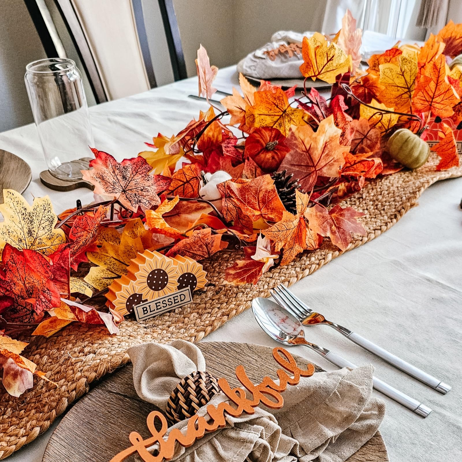 Fall Garland - 29.5ft Artificial Maple Leaves -7 Fall Garland - 29.5ft Artificial Maple Leaves -7