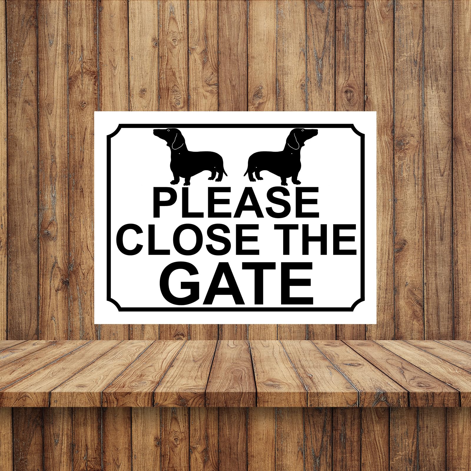 PLEASE CLOSE THE GATE DOG THEME METAL SIGN 267MM X 200MM (161H1L) LARGE 10" X 8" - Image 2
