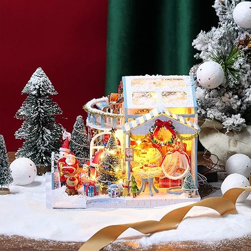 Miniatura 6 de GuDoQi Kit de casa de muñecas en miniatura, kit de casa pequeña con música, kit de casa en miniatura a escala 124, gran regalo de manualidades