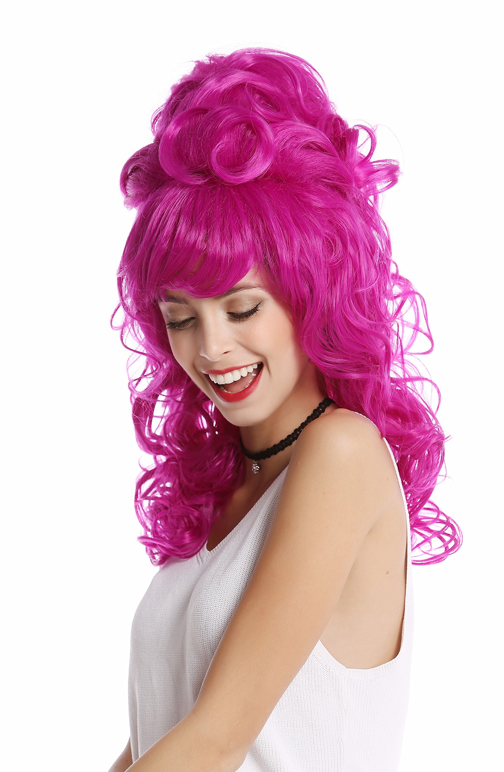 WIG ME UP - GF-W2418-TF2405 Quality Lady Wig Baroque 60s Beehive Retro Bun curly long light purple violet Pop Singer - Image 3