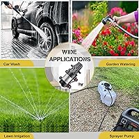 Vista 5 de bayite Bomba de transferencia de agua de 12 V CC con 2 abrazaderas para manguera, bomba de diafragma de 12 voltios, bomba pulverizadora autocebante