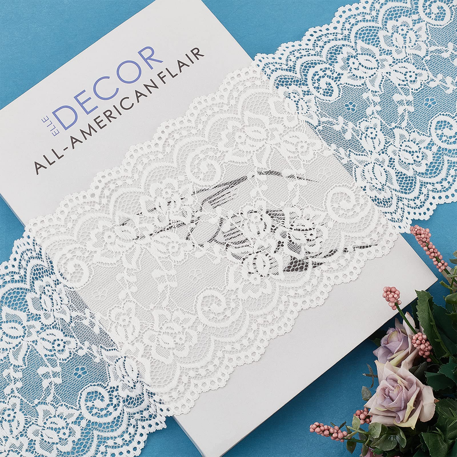 GORGECRAFT Rotolo di Pizzo Da 5 metro Tessuto In Pizzo di Cotone Bianco 6.1" larghi per Decorazioni con Bordo Smerlato per Abito Tovaglia Fascia per Capelli Festival di Nozze Decorazioni per Eventi