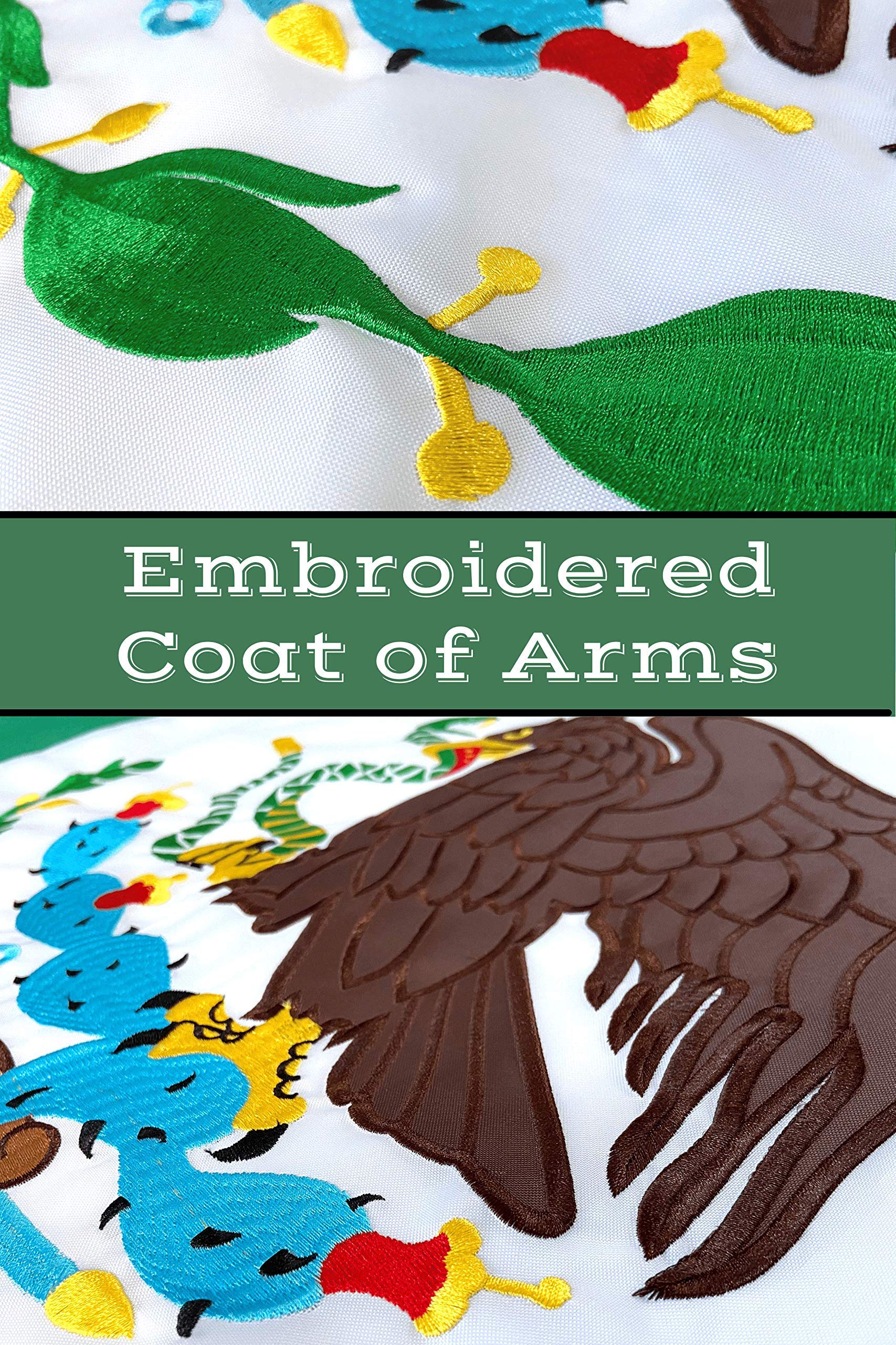 Mexiko Flagge 90x150cm | Doppelseitig Bedruckt | Mit Messingösen | 150D Polyester