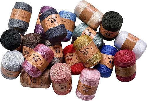Miniatura 5 de Lukche Cuerda de macramé de poliéster de 0.069 a 0.079 pulgadas, 3 madejas (3 x 153 yardas), cuerda de macramé de alta calidad, 100% polipropileno