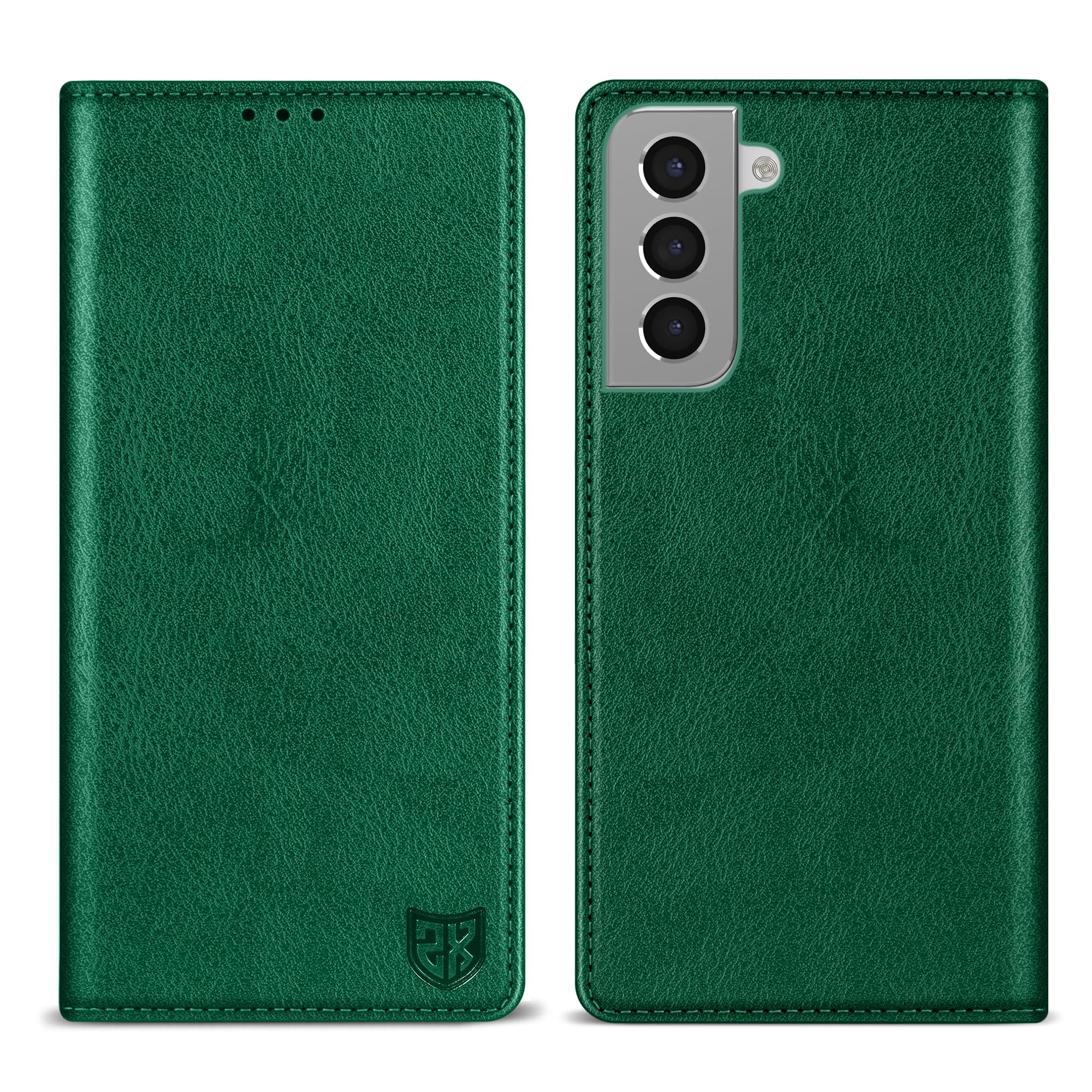 ZZXX for Galaxy S21 Plus Wallet Case Strong Magnetic 6.7 inch,Green
